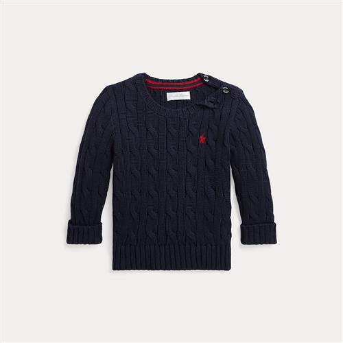 Ralph Lauren Long-sleeved Cable Crew Neck Tops Sweater Navy 1 Y  Marineblå  1 år  Drenge
