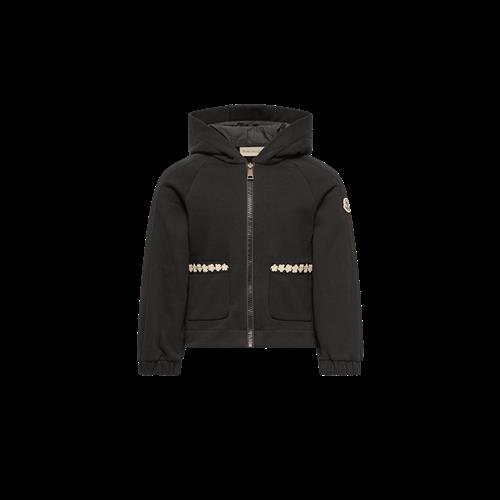 Moncler Cardigan Med Lynlås Black  Black 140 cm  Sort  140 cm  Piger