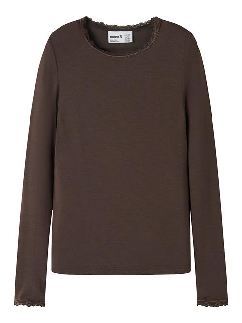 Name It Sweatshirt Chocolate Brown  Chocolate Brown 122/128 cm  Brun  122/128 cm  Piger