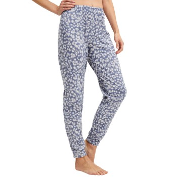 Calida Sleep Over Pyjama Pants With Cuff Hvid/Blå bomuld Medium Dame