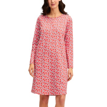 Calida Ornament Nights Long Sleeve Nightdress Rød Mønster  bomuld X-Small Dame