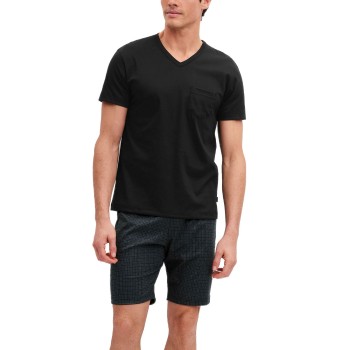 Calida Relax Streamline 1 Short Pyjamas Sort/Grå bomuld Large Herre