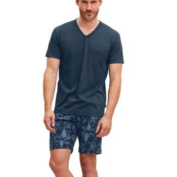 Calida Relax Streamline 1 Short Pyjamas Blå Mønster bomuld XX-Large Herre
