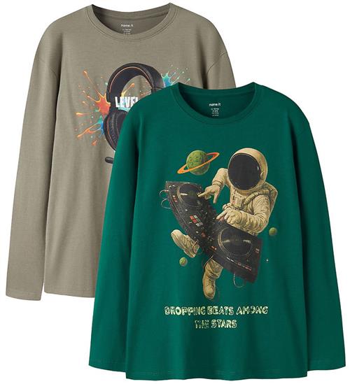 Se Name It Bluser - 2-pak - NkmVoto - Mermaid/Evergreen Space hos KidsWorld