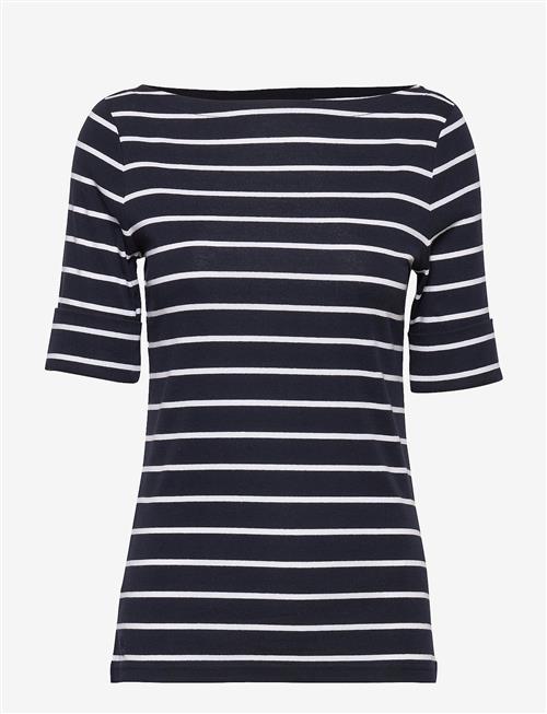 Lauren Ralph Lauren | Rfnd Strtch 1X1 Rib-Elb Slv Bt Nk T | L