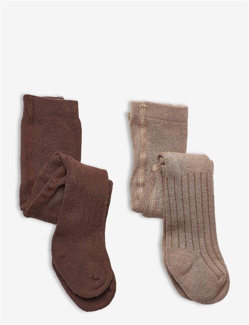 Minymo | Wool Stocking - Rib 2-Pack | 128-134