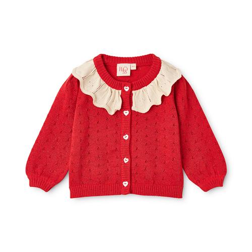 Flöss Dora Cardigan Poppy Red Glitter  Poppy Red Glitter 80 cm  Rød  80 cm  unisex