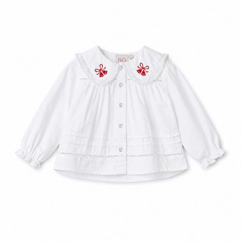 Flöss Adele Bluse White  White 86 cm  Hvid  86 cm  Piger