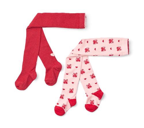 Flöss Vera 2-pak Strømpebukser Pink-Red Glitter  Pink-Red Glitter  104/110 cm  Lyserød  104/110 cm  Piger