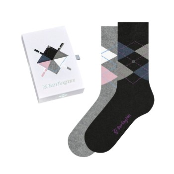 Burlington Strømper Argyle Gift Box Women Socks Grå/Sort Str 36/41 Dame