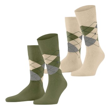 Burlington Strømper 2P Everyday Argyle socks Grøn Str 40/46 Herre