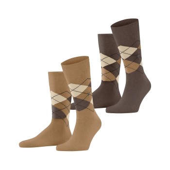 Burlington Strømper 2P Everyday Argyle socks Brun Str 40/46 Herre