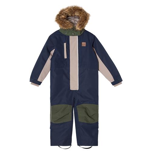 Kuling Svalbard Vinteroveralls Navy Forest Green Blocking  Navy/Forest Green Blocking-122 cm  Marineblå  122 cm  Drenge, Piger