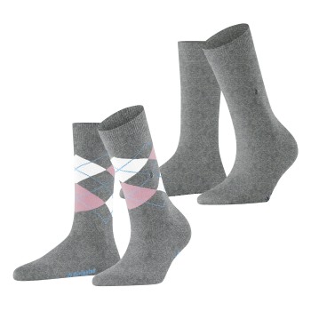 Burlington Strømper 2P Everyday Mix Women Socks Lysegrå Str 36/41 Dame
