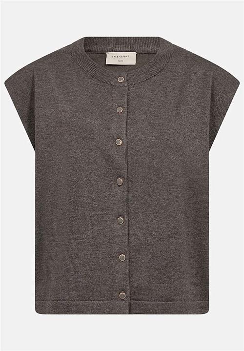 Freequent Fintstrikket vest med knapper