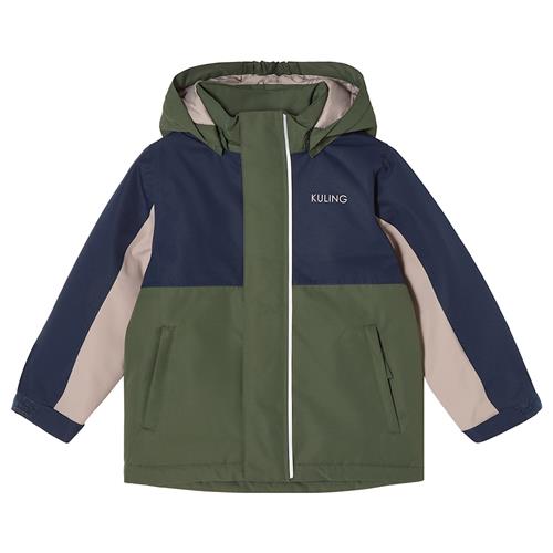 Kuling Sarek Vinterjakke Navy Forest Green Blocking  Navy/Forest Green Blocking-134 cm  Marineblå  134 cm  Drenge, Piger