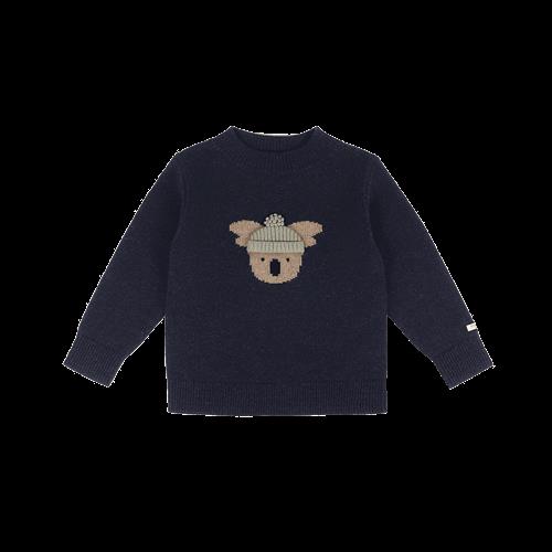 Donsje Amsterdam Denn Trøje I Merinould Blue Marine Melange  Blue Marine Melange-9-12 M  Blå  9-12 måneder  Drenge, Piger
