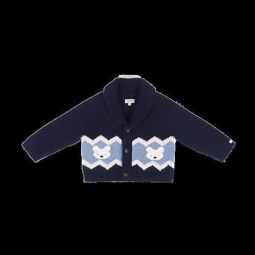 Donsje Amsterdam Kwinten Cardigan I Merinould Navy Blue  Navy Blue-2-3 Y  Blå  2-3 år  Drenge, Piger