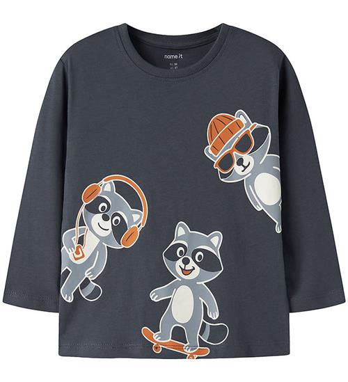 Name It Bluse - NmmVilasse - Ombre Blue/Raccoons