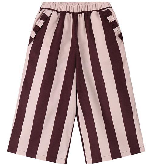 Fliink Fløjlsbukser - Dolly Stripe - Smoke Rose/Burgundy