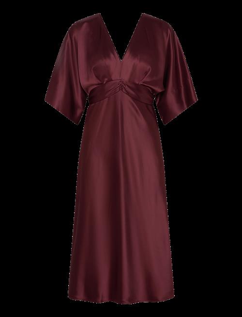 Malina | Juno V-Neck Satin Midi Dress | S