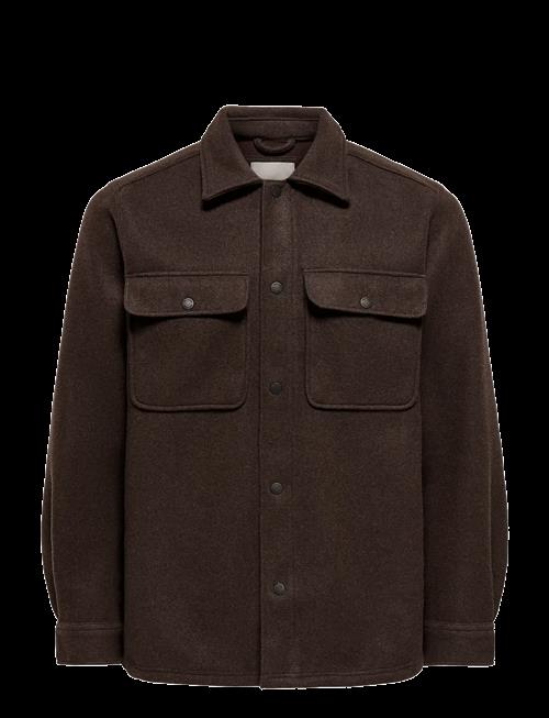 ONLY & SONS | Onsash Ovr Woolen Look Pkt Ls Shirt Noos | M