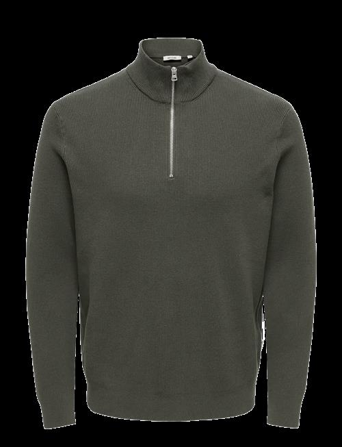 ONLY & SONS | Onsphil Reg 12 Struc Half Zip Knit Noos | L