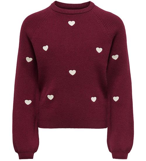 Kids Only Sweatshirt - Strik - KogDana - Cabernet/EMB Tofu/Heart