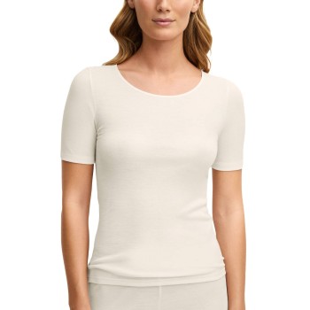 Calida True Confidence Ribbed Short Sleeve Shirt Perlhvid Large Dame