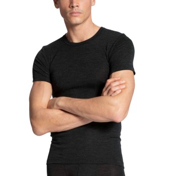 Calida Wool and Silk T-shirt Sort Medium Herre