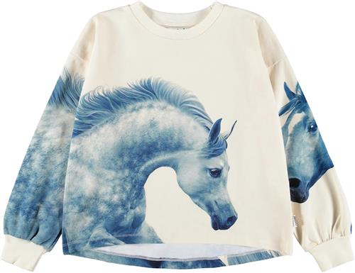 Molo Reniza Sweatshirt Horsing Around  Horsing Around 98 cm  Hvid  98 cm  Piger