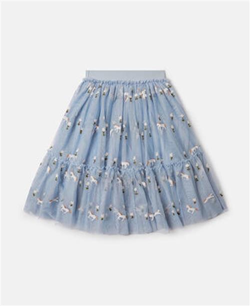 Stella McCartney Kids Skirt Blu Nebbia Embroyd. Blu Nebbia Embroyd. 8 Y  Blå  8 år  Piger