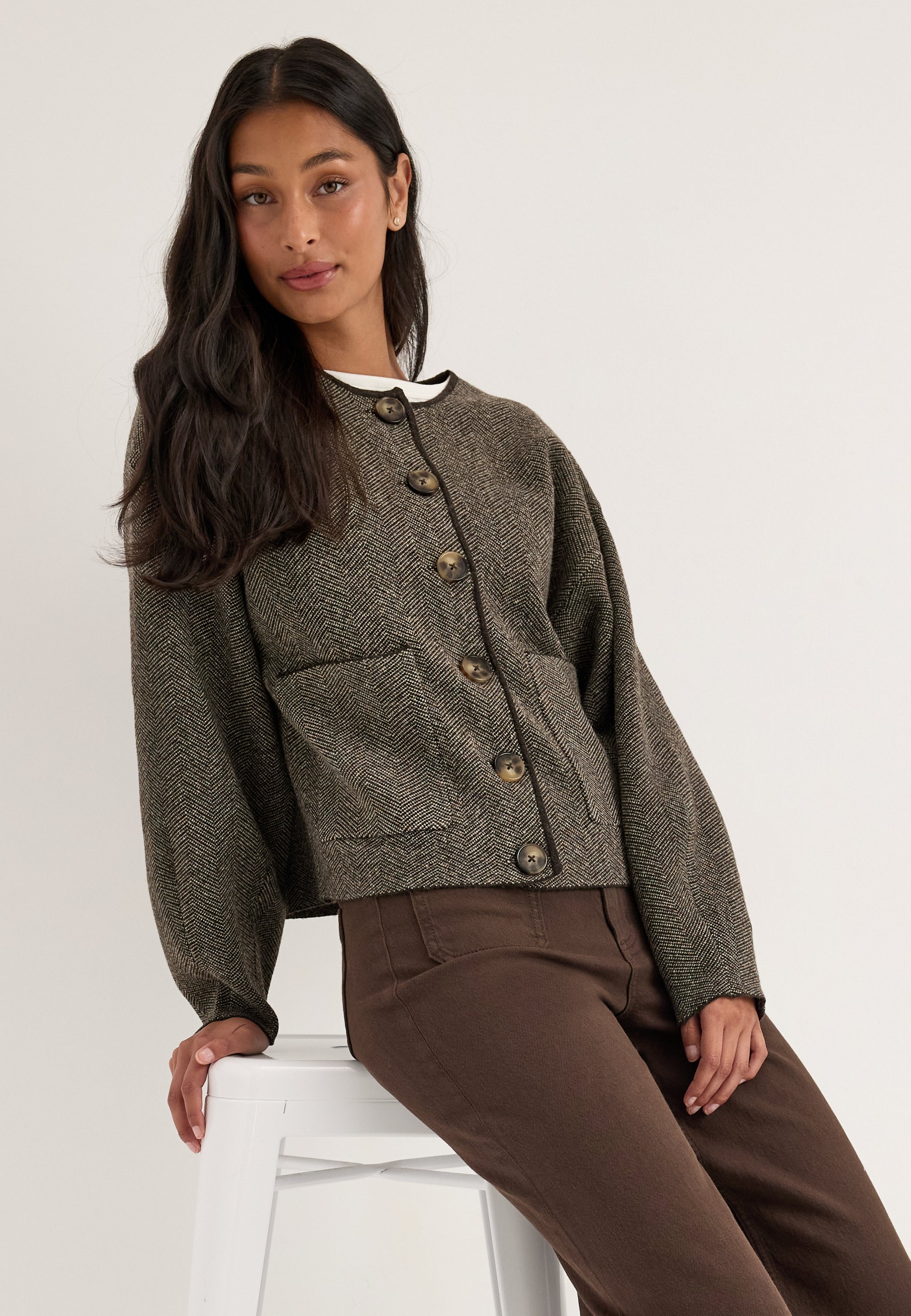 PIECES Pcanglica Ls Knit Shacket