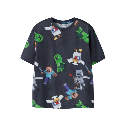 NAME IT T-shirt Stef Minecraft Ombre Blue