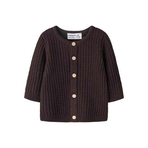 NAME IT Strik Cardigan Olivar Chocolate Plum