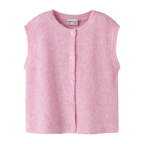 NAME IT Strik Vest Oanja Begonia Pink