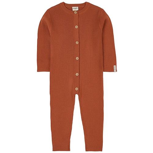 Kuling Ribstrikket Uld-onepiece Rust 50/56 cm Uld Orange.  50/56 cm  Drenge, Piger