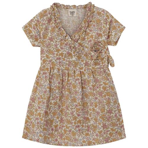 Buddy & Hope GOTS Agda Blomstret Slå-om Kjole Wildflowers 86/92 cm  Creme  86/92 cm  Piger