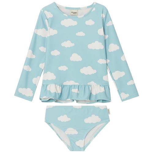 Se Kuling Florence Mønstret UV-sæt Med Skyer Blå 86/92 cm  Blå  86/92 cm  Piger hos Babyshop