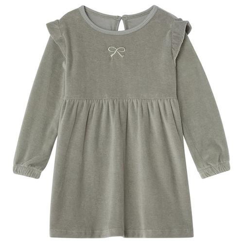 Buddy & Hope GOTS Tanja Kjole I Velour Sage Green 110/116 cm  Grøn  110/116 cm  Piger