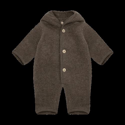 Huttelihut Barnevognsdragt I Uld Brown Melange  Brown Melange-62 cm Uld Brun  62 cm