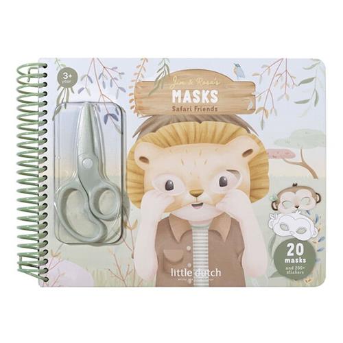 Little Dutch Masks Bog Med Saks Safari Friends  Safari Friends-OS  Grøn  One Size 3+ Years Drenge, Piger