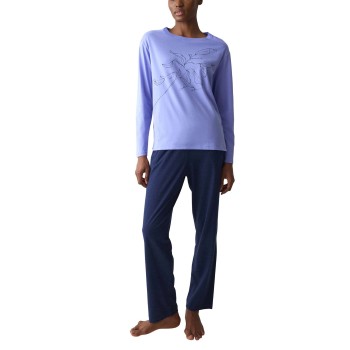 Triumph PK LSL 08 Long Sleeve Pyjama Set Blå bomuld 42 Dame