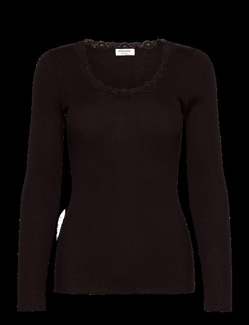 Rosemunde | Rwbabette Silk Ls U-Neck Lace T-Shirt | L
