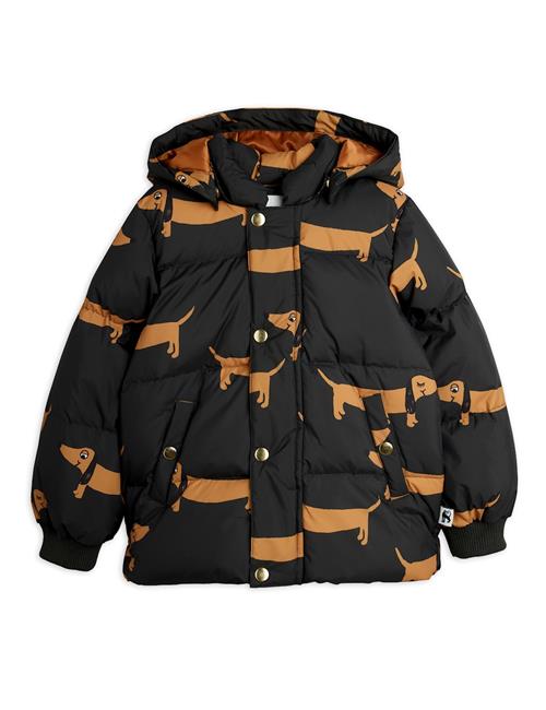 Mini Rodini Dog Pufferjakke Med Hætte Black  Black 140/146 cm  Sort  140/146 cm  Drenge, Piger