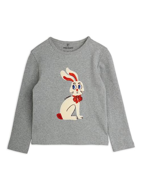 Mini Rodini Rabbit Langærmet Bluse Grey Melange  Grey Melange 128/134 cm  Grå  128/134 cm  Drenge, Piger