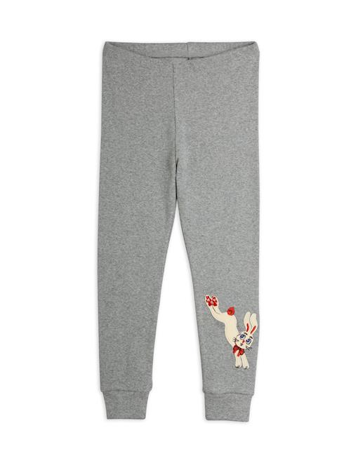 Mini Rodini Rabbit Leggings Grey Melange  Grey Melange 56/62 cm  Grå  56/62 cm  Drenge, Piger