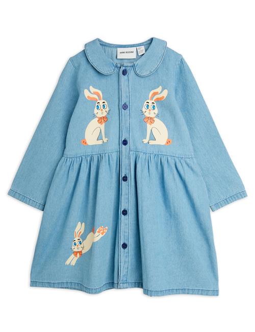 Mini Rodini Lw Denim Rabbit Sp Kjole Blue  Blue 128/134 cm  Blå  128/134 cm  Drenge
