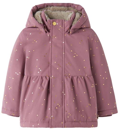 Name It Vinterjakke - NmfSnow05 - Wistful Mauve/Foil Hearts