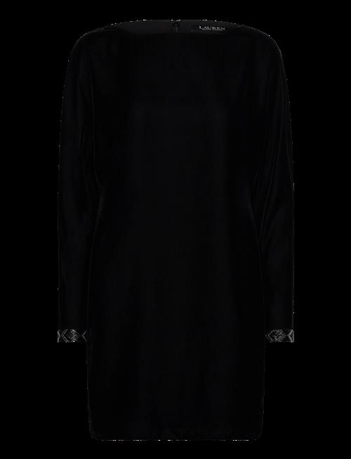Lauren Ralph Lauren | Beaded-Trim Velvet Cocktail Dress | 38
